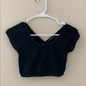 Black Cross-back Crop Top